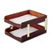 Dacasso Brown Crocodile Embossed Leather Double Letter Trays AG-2020 - alternate 1